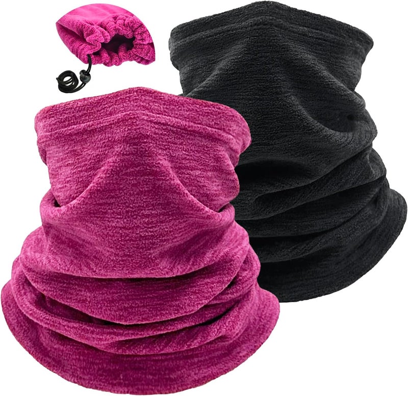 Beurlike 2 Pack Winter Neck Warmer Gaiter Women Men Fleece Warm Windproof Face Scarf Cover Ski Mask for Cold Weather - Image 1